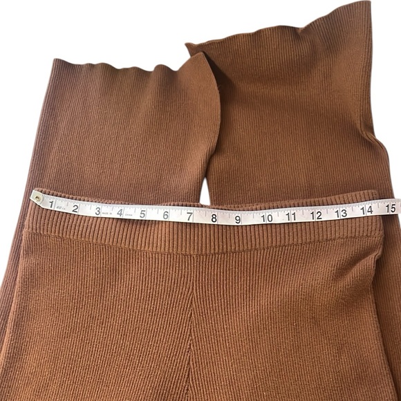 Rails Jules Fox Brown Cotton Silk Blend Ribbed Knit Split Hem Pants Medium - Picture 11 of 14